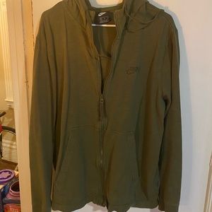 XL Nike green zip up hoodie